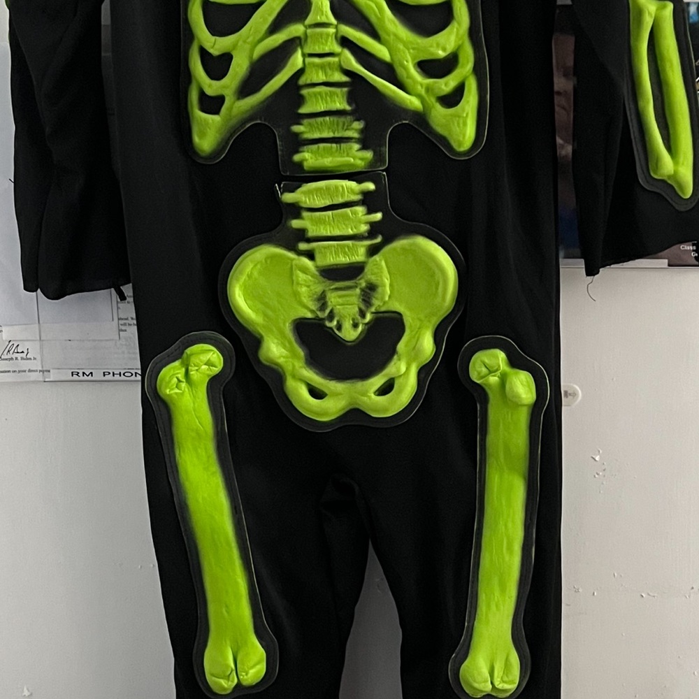 Glow in the dark skeleton costume ready to drop off at the P.O. In time for 🎃